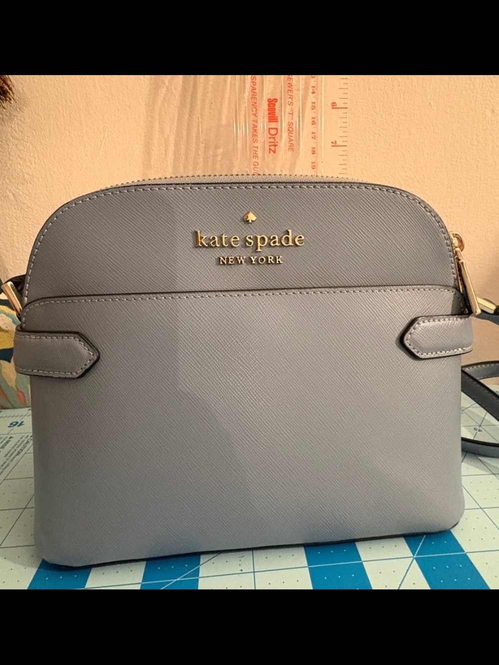 kate spade New York Powder Blue Saffiano Crossbody Bag
